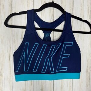 Nike Women's Navy and Teal Sports Bra
